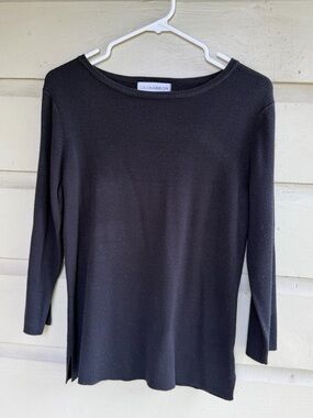 Sag Harbor Black Knit Sweater | Classic Minimalist Top